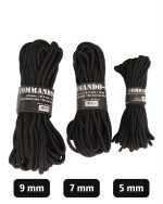 Uže, Commando, 5mm, 15m, Crno, Mil-Tec