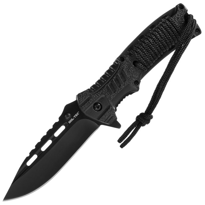mil-tec-noz-skladany-paracord-black-z-krzesiwem-15318400-1 Nož, Paracord, Ručni s Upaljačem, Crni, Mil-Tec - Slika 1