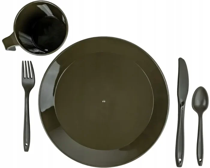 Set za Kampiranje, Plastični, Maslinasti, Mil-Tec - Slika 2