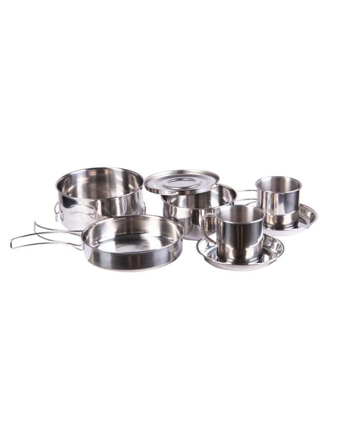 Set za Kuhanje, Inox, 8-pcs, Mil-Tec Set za Kuhanje, Inox, 8-pcs, Mil-Tec - Slika 1