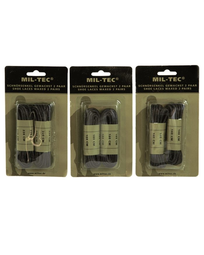 Vezice za Cipele, Premazane Voskom, 140 cm, Crne, Mil-Tec Vezice za Cipele, Premazane Voskom, 140 cm, Crne, Mil-Tec - Slika 1
