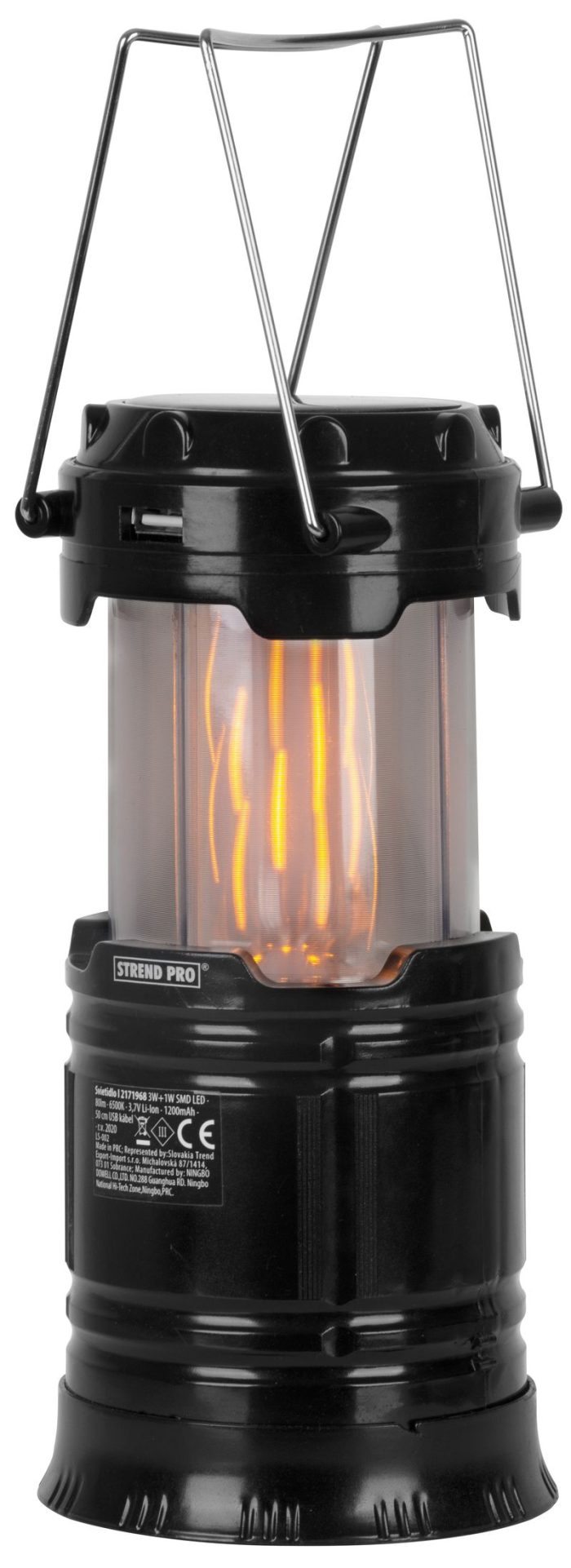 Lampa, Za Kampiranje, CL102, LED, 80 lm, 1200 mAh, efekt plamena, Solarno Punjenje, Strend Pro - Slika 7