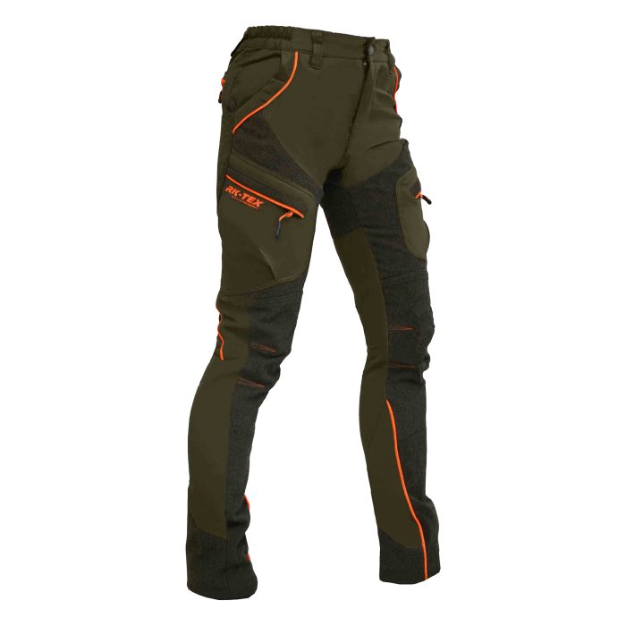 Hlače Lovačke Ženske Alpi Stretch Narančasto Maslinaste Univers,2 Hlače Lovačke Ženske Alpi Stretch Narančasto Maslinaste Univers