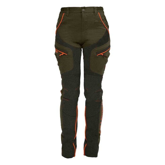 Hlače Lovačke Ženske Alpi Stretch Narančasto Maslinaste Univers - Slika 2