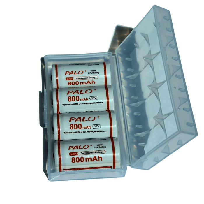 PALO CR123A punjive litijske baterije 3.7V 800mAh – pakiranje od 4 komada za LED svjetiljke, kamere i elektroničke uređaje PALO CR123A punjive litijske baterije 3.7V 800mAh – pakiranje od 4 komada za LED svjetiljke, kamere i elektroničke uređaje