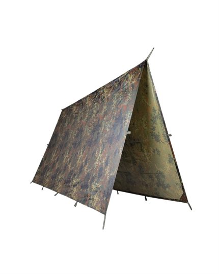 MIL-TEC cerada 3x3 m Flecktarn izrađena je od izdržljivog poliestra s PVC premazom u ripstop tkanju, što osigurava visoku otpornost na habanje i cijepanje.