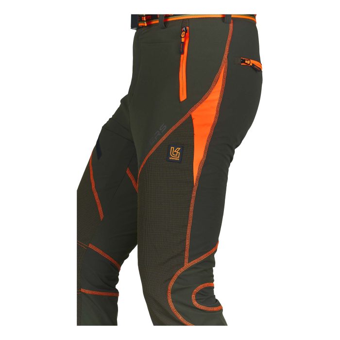 Maslinasto narančaste vodoodbojne lovačke hlače Univers SALO s CK-TEX ojačanjima za teške terene
