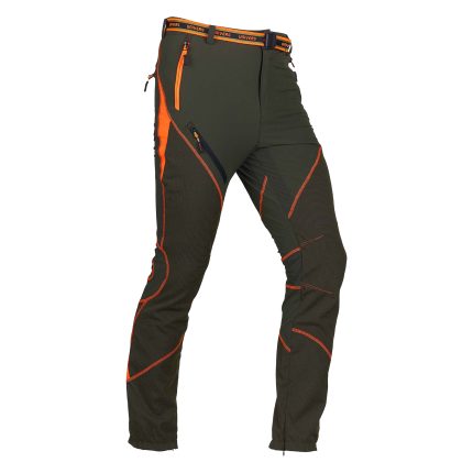 Maslinasto narančaste vodoodbojne lovačke hlače Univers SALO s CK-TEX ojačanjima za teške terene