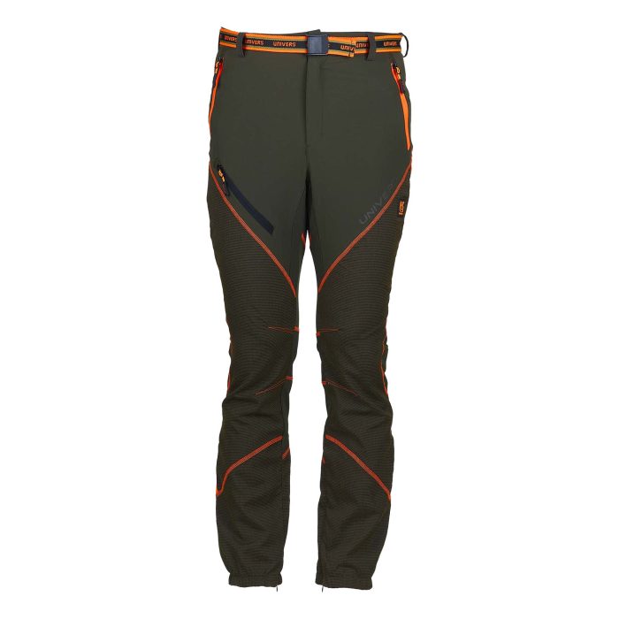 Maslinasto narančaste vodoodbojne lovačke hlače Univers SALO s CK-TEX ojačanjima za teške terene