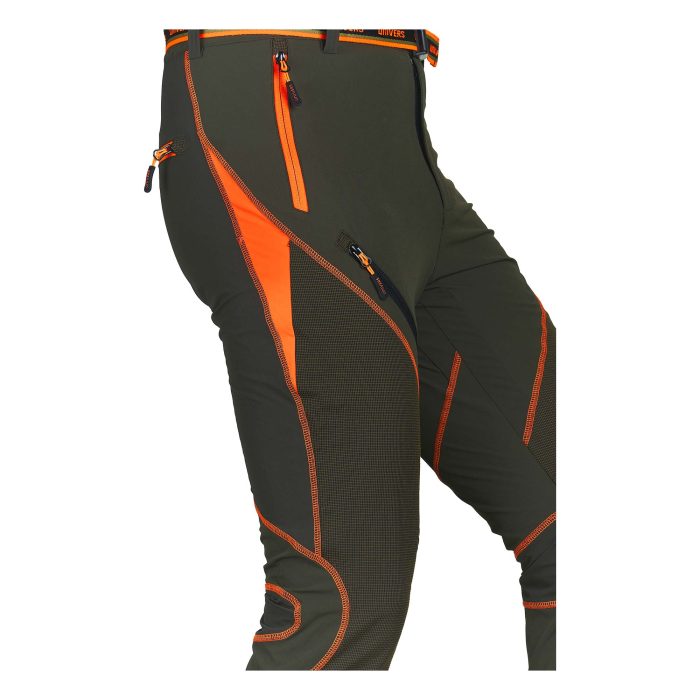 Maslinasto narančaste vodoodbojne lovačke hlače Univers SALO s CK-TEX ojačanjima za teške terene